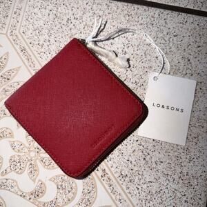 Lo & Sons Mallorca Small Wallet Saffiano Leather In Red